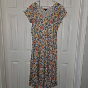 Chaps Multicolor Floral Midi Dress